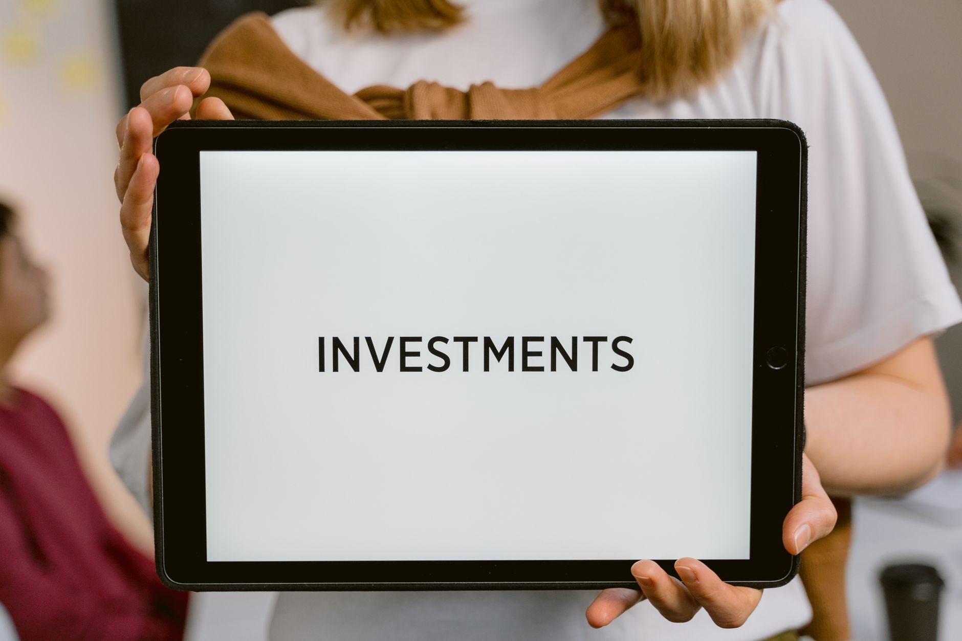 Tablet showing investments